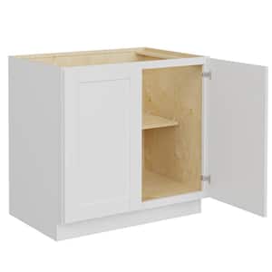 Richmond Verona White 34.5 in. H x 36 in. W x 24 in. D Plywood Laundry Room Sink Base Cabinet with 1 Shelf