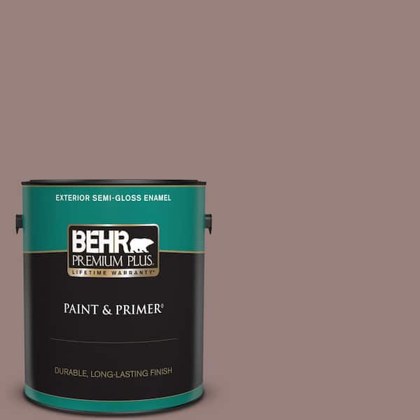 BEHR PREMIUM PLUS 1 gal. #N130-5 Mystere Semi-Gloss Enamel Exterior Paint & Primer