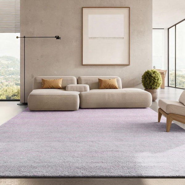 Adirondack 3 ft. x 5 ft. Purple/Green Solid Color Striped Area Rug