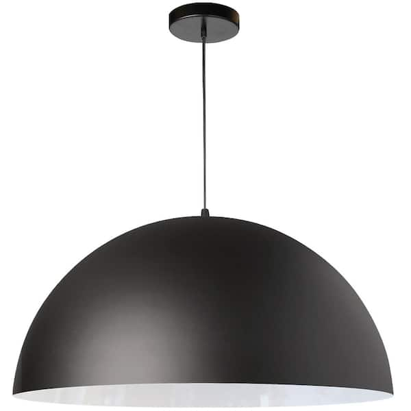 Dainolite Ofelia 1 -Light Matte Black LED Pendant with Matte Black Metal Shade