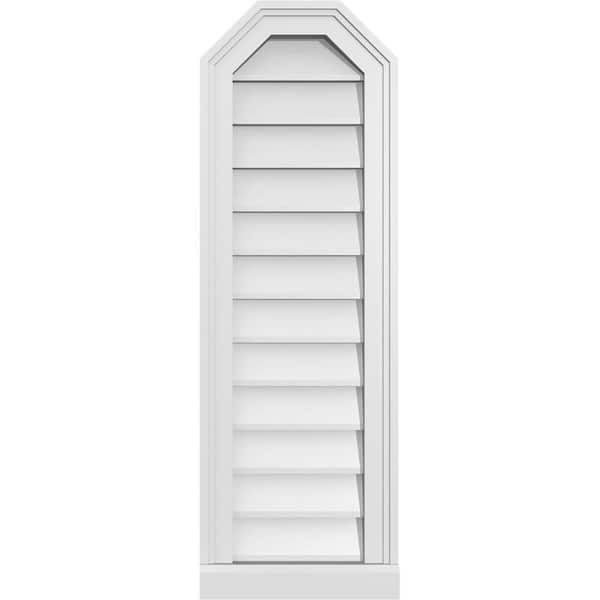Ekena Millwork 12 in. x 36 in. Octagonal Top Surface Mount PVC Gable Vent: Decorative with Brickmould Sill Frame