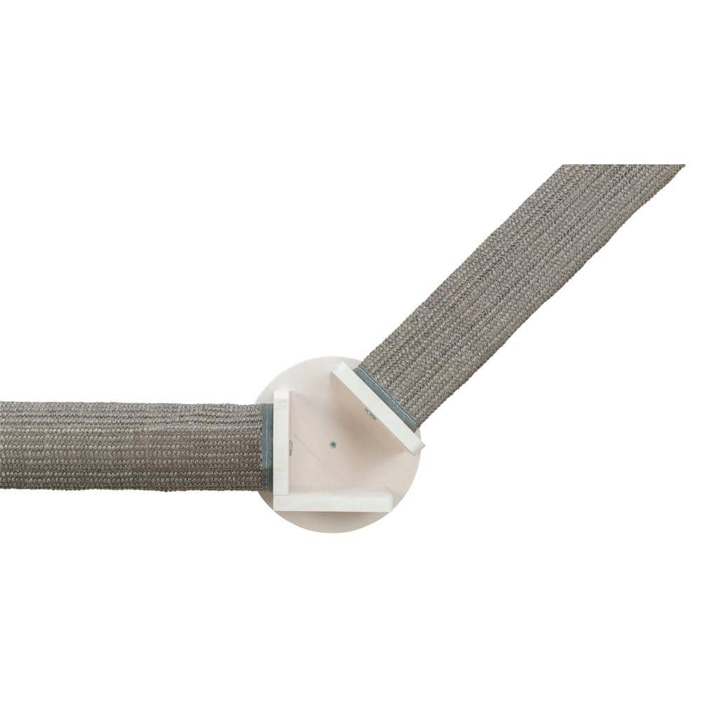 Gray and White Wall-Mounted Sisal Cat Scratching Post System