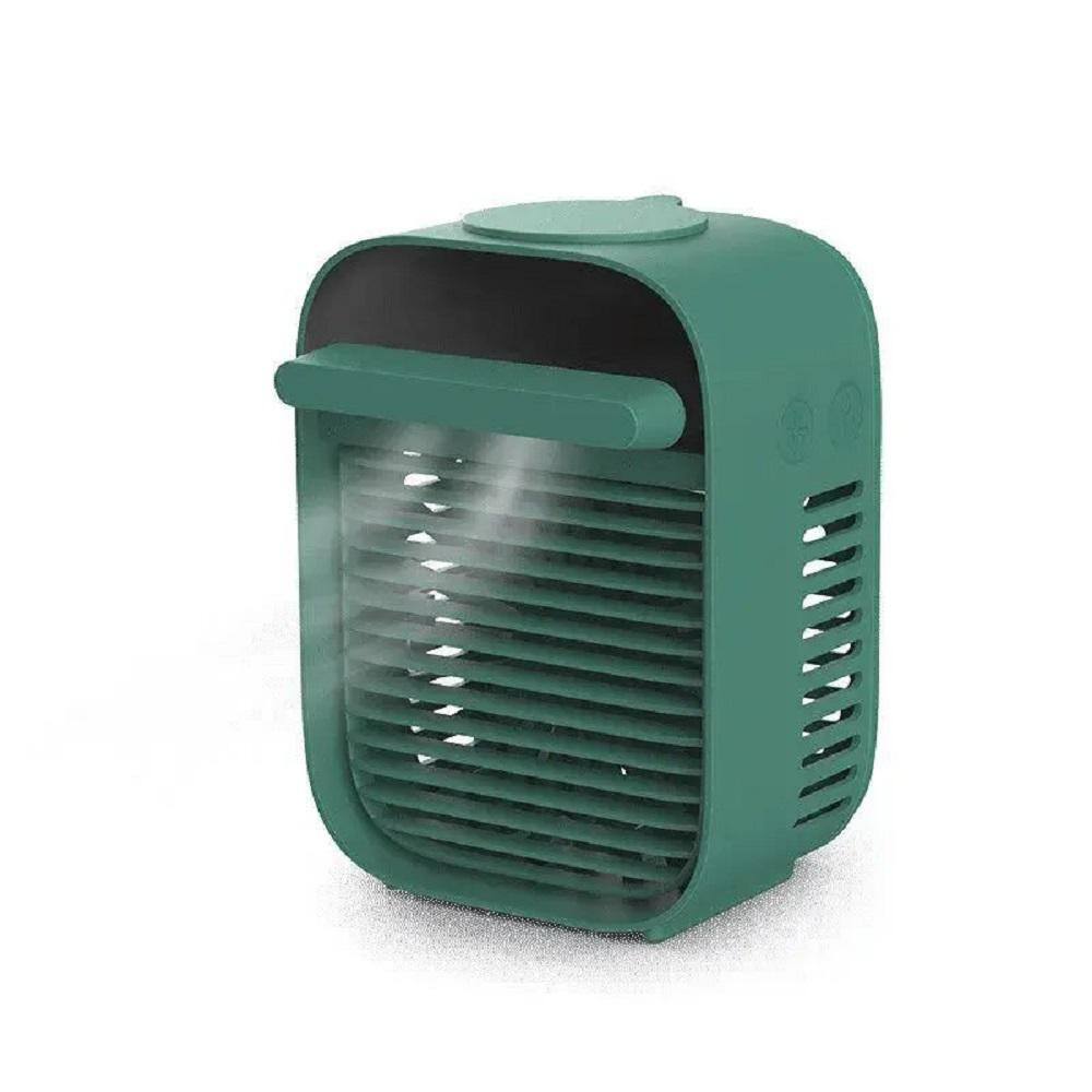 Strong Cooling 8 in. 3 Fan Speeds Personal Misting Fan in Green with Brushl