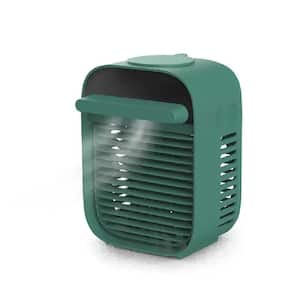 Strong Cooling 8 in. 3 Fan Speeds Personal Misting Fan in Green with Brushless Motor, Low Noise, Quiet and Touch Button