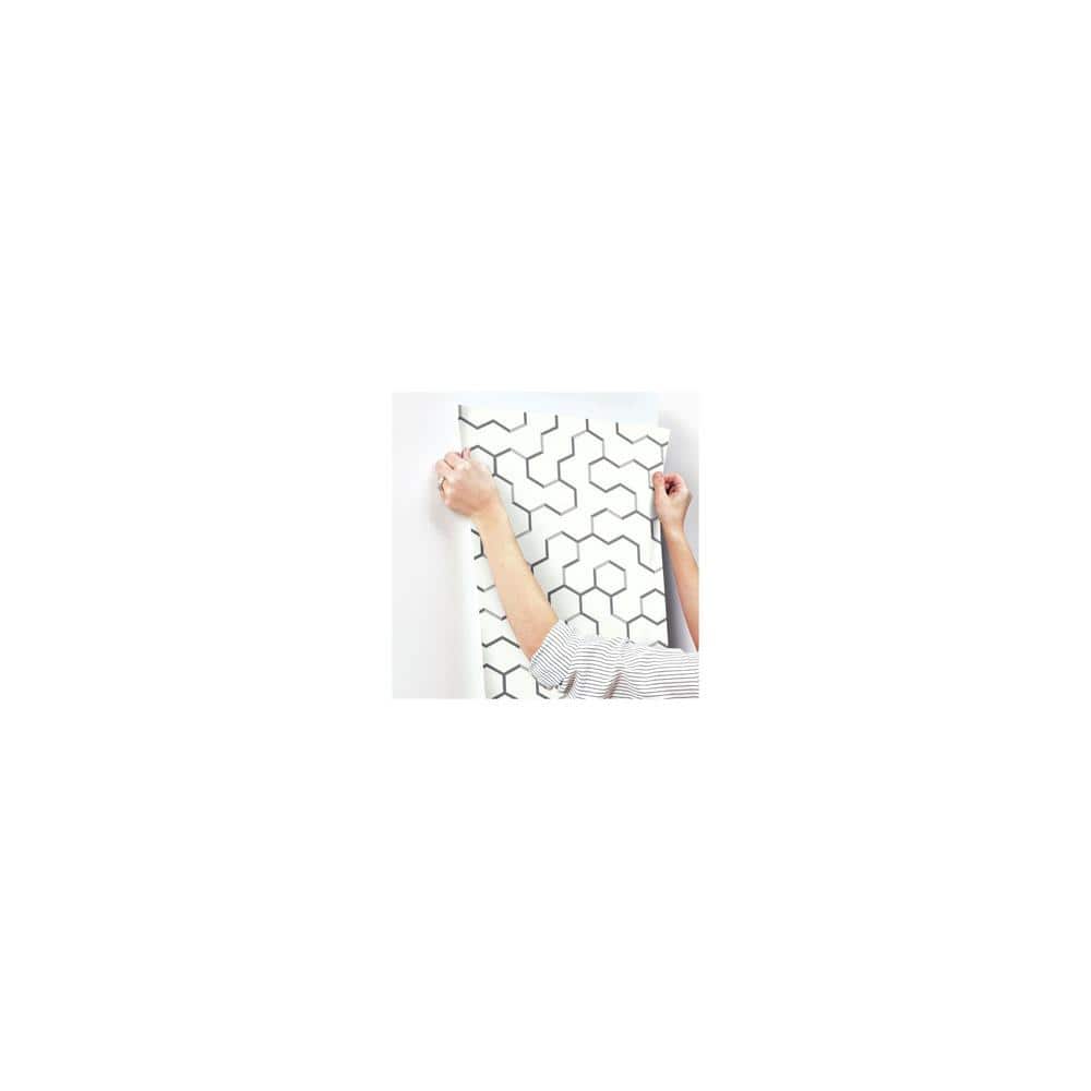 Gray Geometric Peel and Stick Vinyl Wallpaper