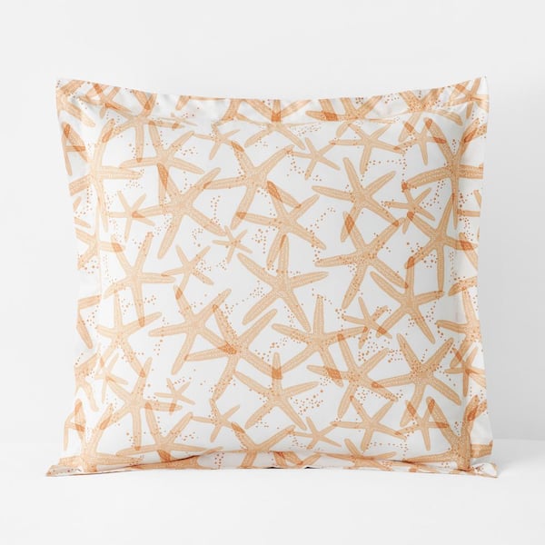 The Company Store Company Cotton Starfish White Multi Cotton Percale Euro Sham