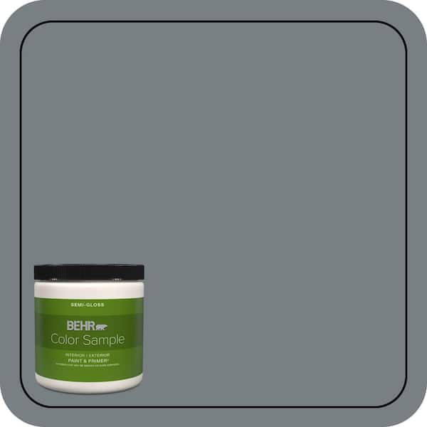 BEHR PREMIUM PLUS 8 oz. #N450-5 Intergalactic Semi-Gloss Interior/Exterior Paint & Primer Color Sample