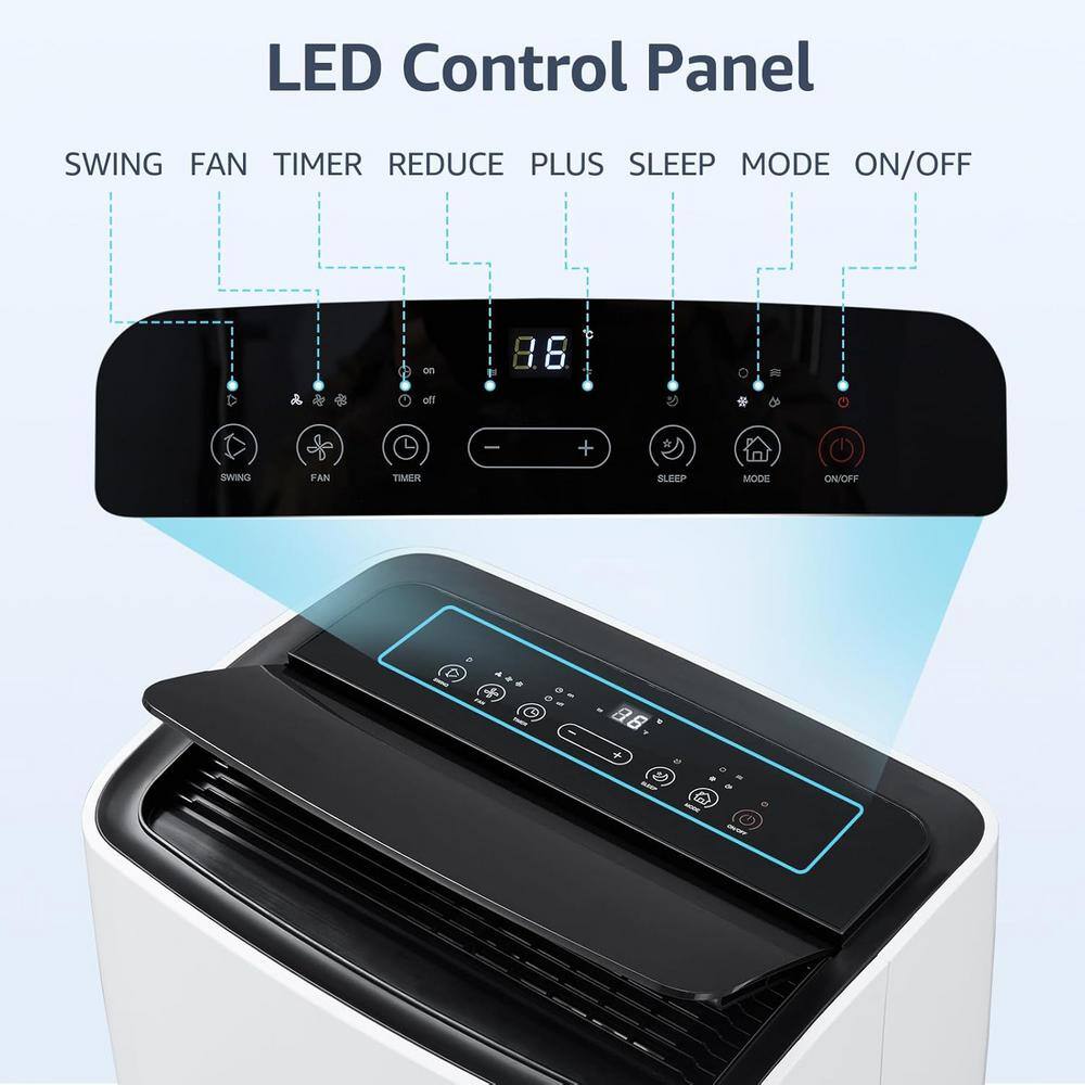 White Portable Air Conditioner with Remote and Sleep Mode