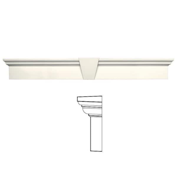 Builders Edge 9 in. x 65-5/8 in. Flat Panel Window Header with Keystone in 034 Parchment