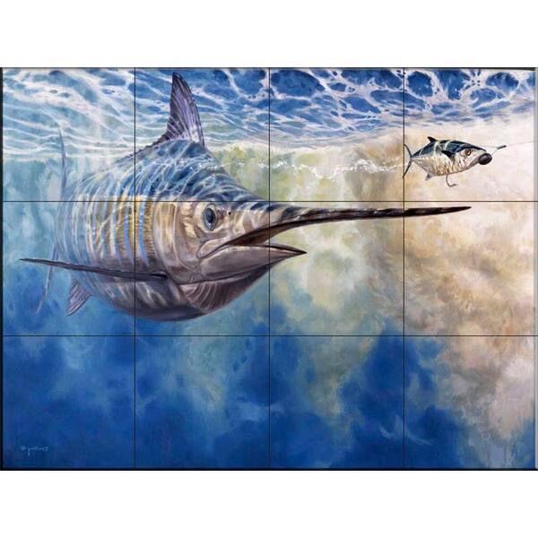 The Tile Mural Store Chasing the Carrot 17 in. x 12-3/4 in. Ceramic Mural Wall Tile