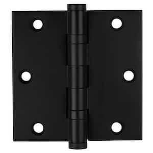 3-1/2 in. Square Radius Matte Black Commercial Grade with Ball Bearing Hinge