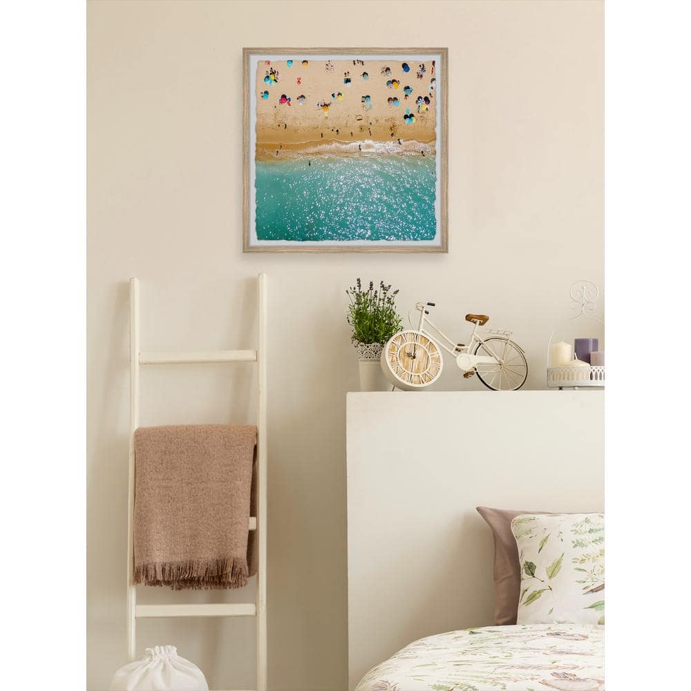 Turquoise Ocean and Sandy Shore Framed Landscape Print