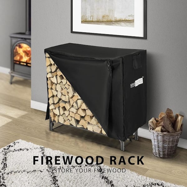 VIVOHOME 48 in. Heavy Duty Indoor Outdoor Firewood Rack with Cover X002739EFL The Home Depot