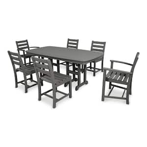 Monterey Bay Stepping Stone 7-Piece Plastic Rectangle Outdoor Dining Set