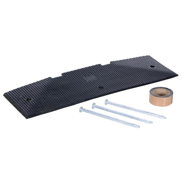 Vestil 8 in. W x 4 in. H x 12 in. D Silver Rubber Female End Cap with Asphalt Kit for 120 in. Speed Bump