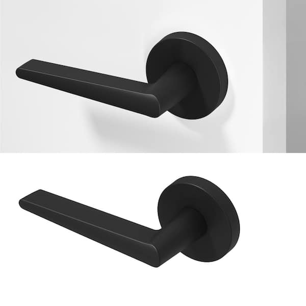 Okun Halo Metal Matte Black Dummy Door Handle with Round Rosette