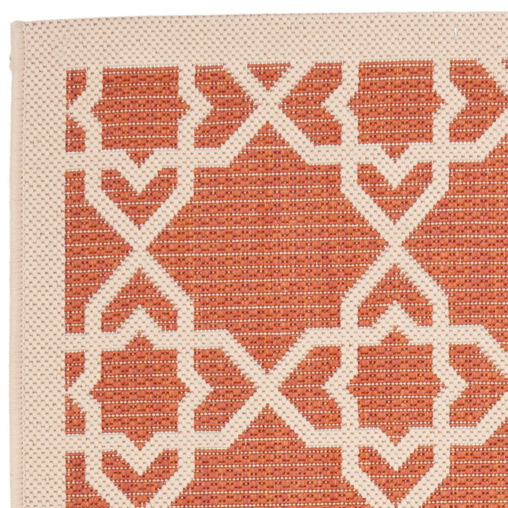 Terracotta Red 24" Easy-Care Synthetic Rectangular Rug