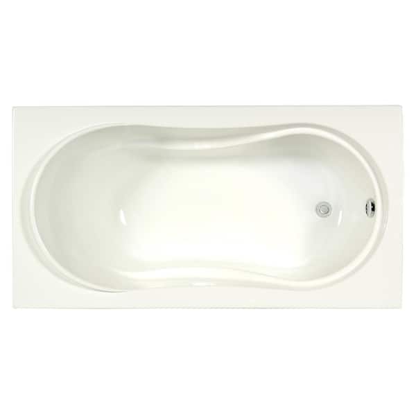 A&E Azir 60 in. Acrylic Rectangular Drop-in Bathtub with Reversible Drain in White