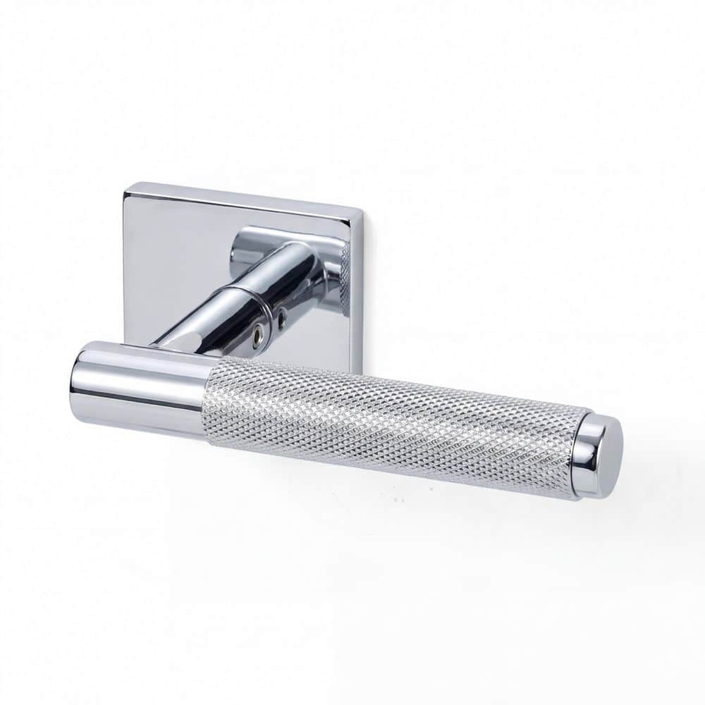 Taylor Polished Chrome Modern Knurled Double Dummy Interior Door Handle with Square Rosette and Concealed Screws price history on PriceWatchPro