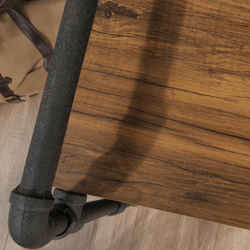 Iron City Black Metal and Oak Wood Desk with Shelves