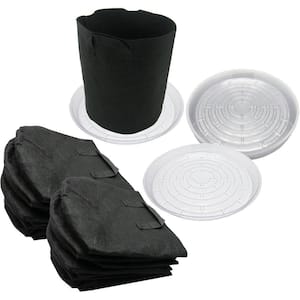 10 Gal. Fabric Pots with 17 in. Saucers (10-Pack)