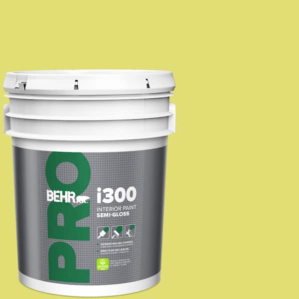 BEHR PRO 5 gal. #400B-4 Citron Semi-Gloss Interior Paint