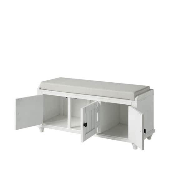 Unbranded 42.1 in. W x 15.4 in. D x 18.3 in. H Bathroom White Linen Cabinet