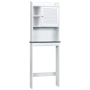 23.5 in. W x 68.5 in. H x 7.5 in. D White Over-the-Toilet Storage with Adjustable Shelves