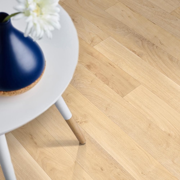 Take Home Sample - Sawyer Blonde Wood 10 MIL 6 in. x 9 in. Waterproof Vinyl Sheet Flooring