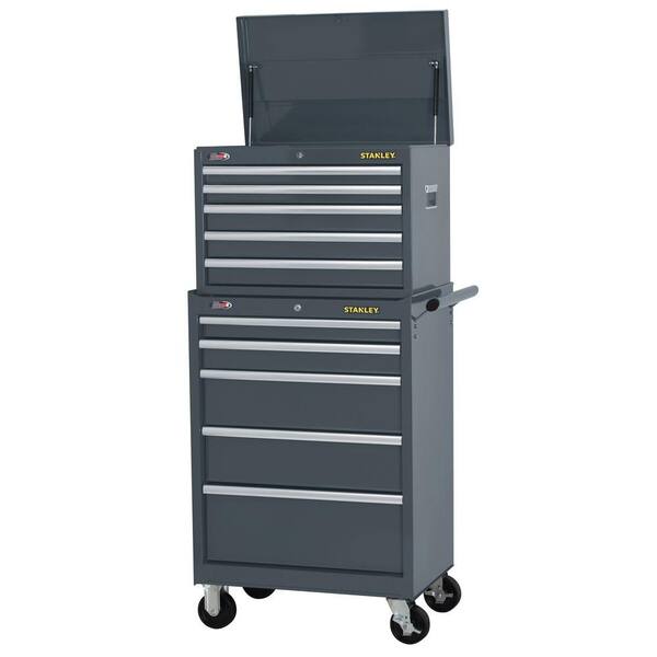 Stanley 27 in. 10-Drawer Tool Chest and Cabinet Combo, Gray