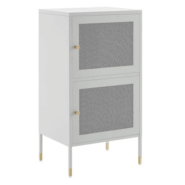 MODWAY Covelo Light Gray 33 in. Accent Storage Cabinet