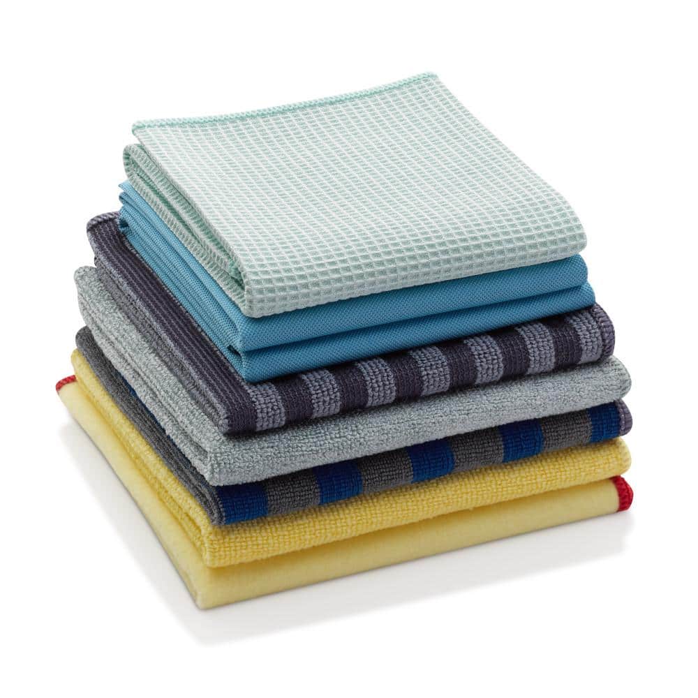 Microfiber Dish Cloth for Washing Dishes Dish Rags Best Kitchen Washcloth  Cleaning Cloths with Steel Wool Scrubber Side 3 Color Assorted 10x10 6