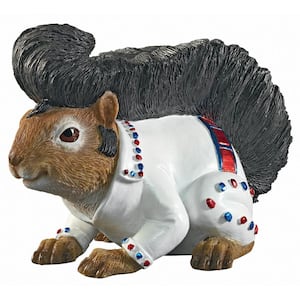 5 in. H Elmer the Rock and Roll Squirrel Garden Statue