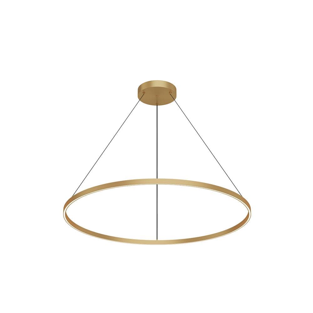 Brushed Gold Circular LED Pendant Light with Aluminum Frame