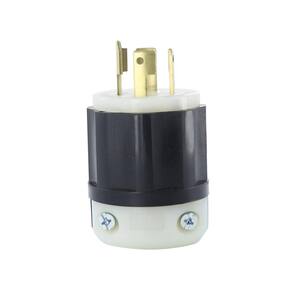 Leviton 30 Amp 277 480-volt 3-phase Locking Non-grounding Plug, Black 