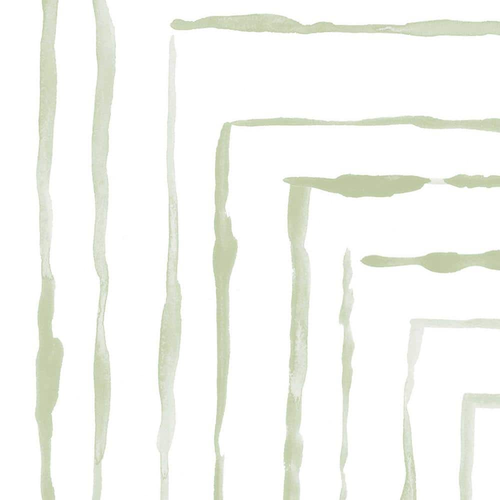 Geometric Watercolor Avocado Lines Peel and Stick Vinyl Wallpaper