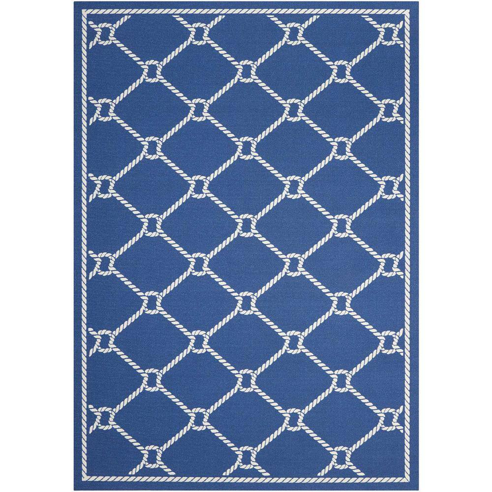 Waverly Rope Navy Blue 8 ft. x 11 ft. Trellis Transitional Indoor