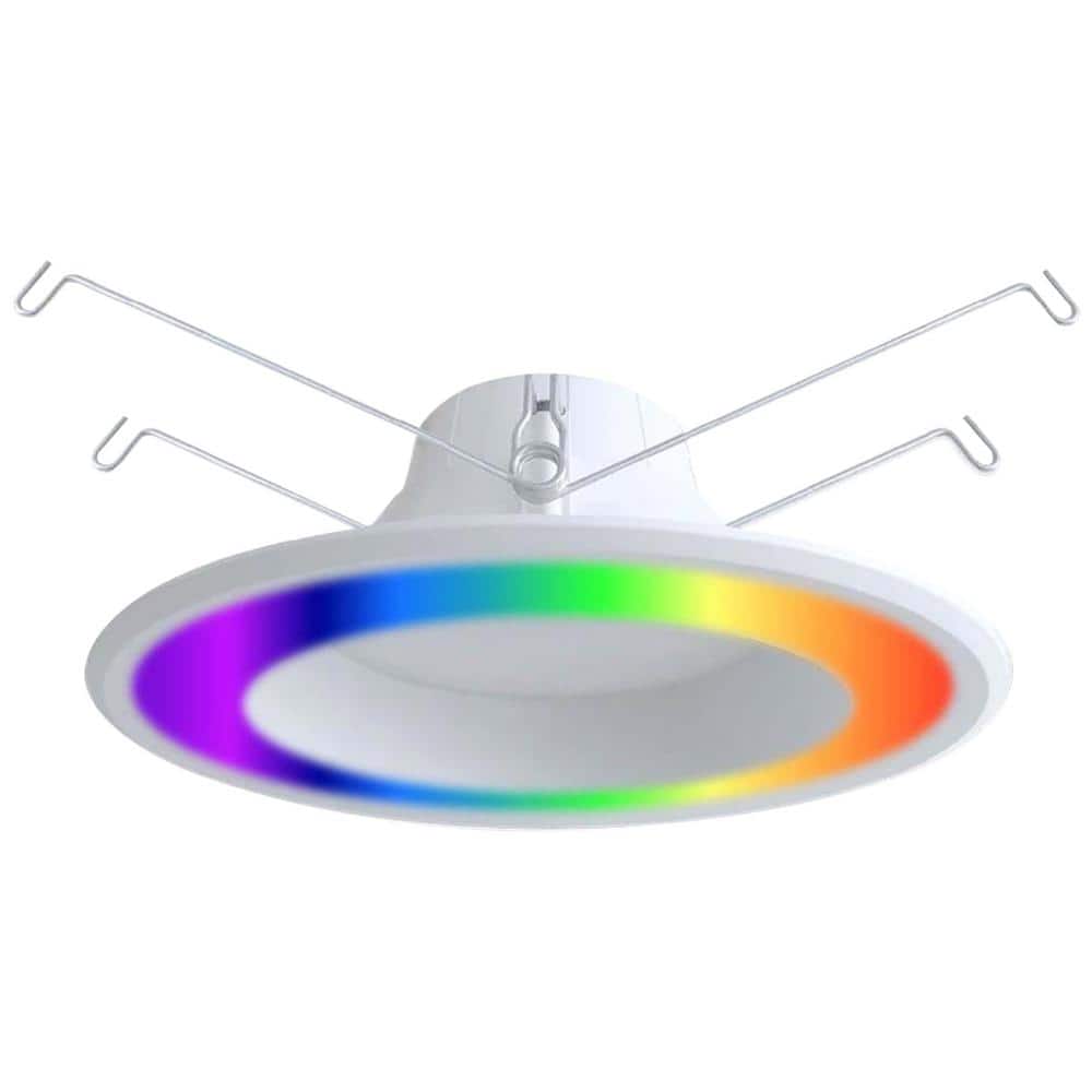 White Smart Wi-Fi LED Recessed Downlight with RGB Color