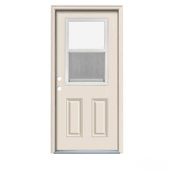 Jeld Wen 36 In X 80 In Venting Primed Right Hand Inswing 1 2 Lite Clear Steel Prehung Entry