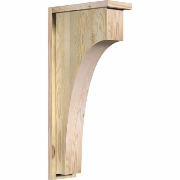 Ekena Millwork 6 in. x 14 in. x 30 in. Douglas Fir Huntington Rough Sawn Corbel with Backplate