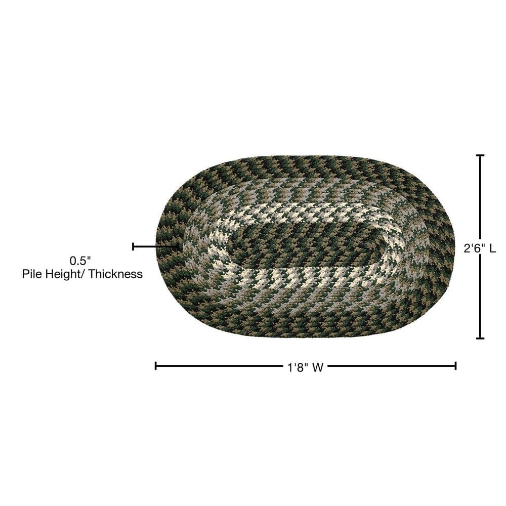 Hunter Stripe 20" x 30" Reversible Polypropylene Oval Rug