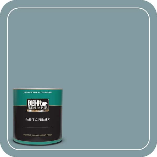 BEHR PREMIUM PLUS 1 qt. #ECC-56-3 Lake View Semi-Gloss Enamel Exterior Paint & Primer