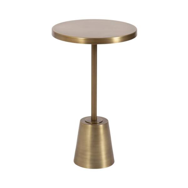 Tira 14 in. Gold Round Metal End Table