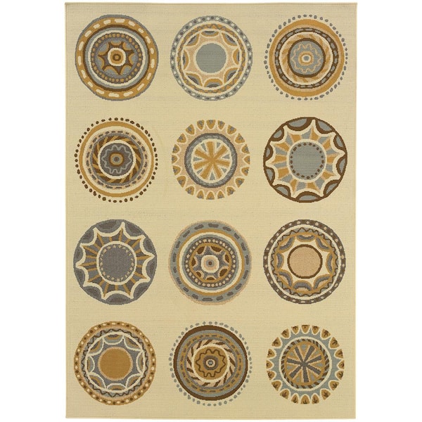 Home Decorators Collection Celestial Cream 9 ft. x 13 ft. Indoor/Outdoor Area Rug