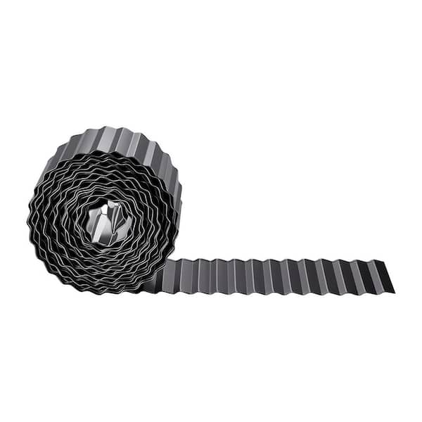 40 ft. L x 6 in. W x 0.01 in. H, Galvanized Steel Landscape Edging, Bendable Metal Garden Border, Easy Install, Black