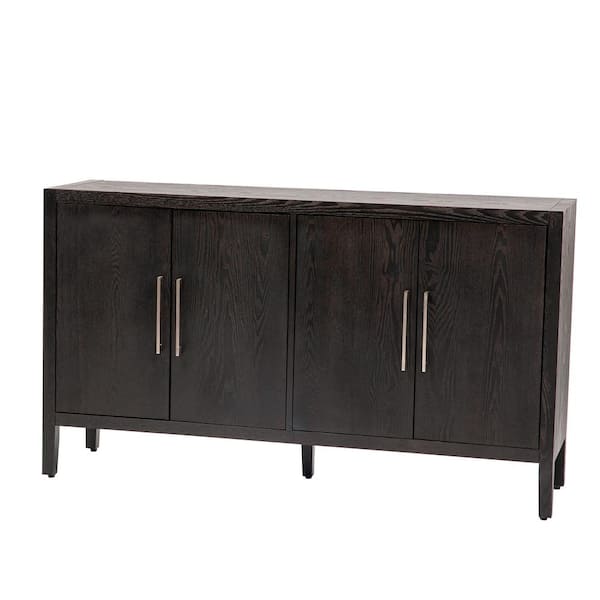 60 in. W x 15.7 in. D x 34.6 in. H Walnut Brown Linen Cabinet with 2 ...