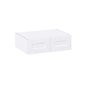 Wallace Painted Shaker 33 in. W x 10 in. H x 24 in. D Warm White Assembled Deep Wall Bridge Kitchen Cabinet