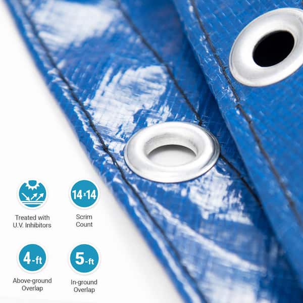 Funsicle 15 ft Round Above Ground Pool Cover, for Outdoor Use, Blue,  Adults, Unisex