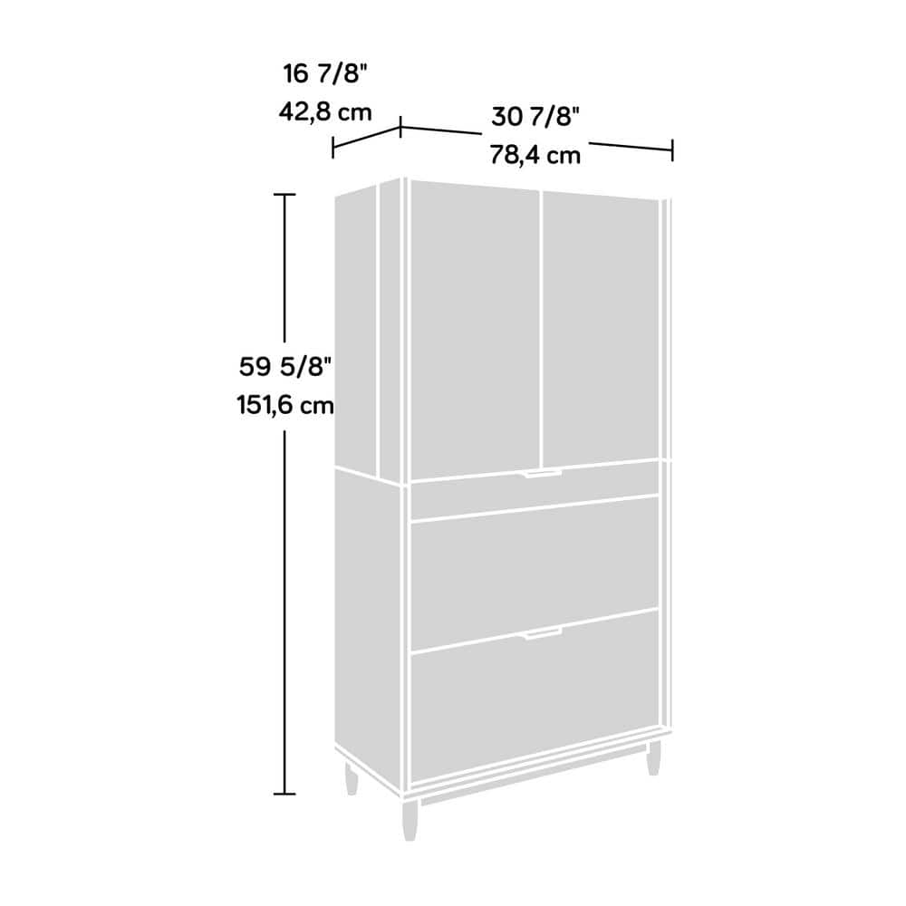 Grand Walnut and Black Multifunctional Computer Cabinet with Storage
