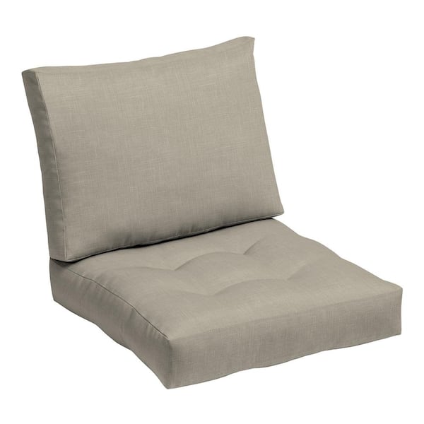 ARDEN 24 x 18 Earth Fiber Tufted Blowfill Deep Seating Lounge Dining Cushion Set, Sandbar Taupe Texture